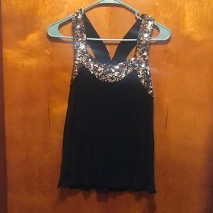Sequin Black Tank